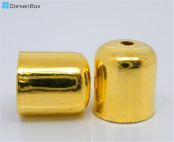 (Uygun 6 mm) Doreen Kutusu Güzel 200Pcs Altın rengi Kolye Ucu Küt Uç Boncuk Kapaklar 8x7mm (B04337)