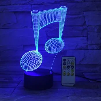 Uzaktan Veya Dokunmatik ışık 3D Lamba Nota Gece Işığı USB Masa masa Hediye olarak Müzik Aşk için Gece lambası gece Lambası LED