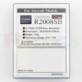 Uçak Modelleri için Futaba R2008SB 2.4 G S-FHSS 8 Kanal S. Bus Yüksek Gerilim Alıcı T8J T10J T14SG Radyo Uzaktan Kumanda Futaba