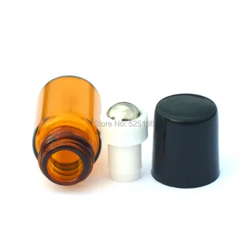 Uçucu yağlar için silindir şişe 100pcs 2 mL roll siyah kapak ile doldurulabilir parfüm şişesi konteynerleri deodorant roll-on