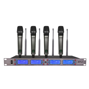 VB ET-4000 100 Kanal Kablosuz Mikrofon Sistemi UHF Karaoke Sistemi dört el veya bodypack Sahne ev Partisi