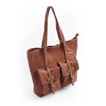 Vendange moda orijinal çanta retro basit gevşeme hakiki deri omuz çantası 177