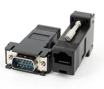 VGA RGB HDB Erkek Uzatıcı Dişi Adaptör CAT 5 Ethernet CAT6 RJ-45 Ağ Kablosu Ethernet LAN Cat 5 5 RJ-45 Lan