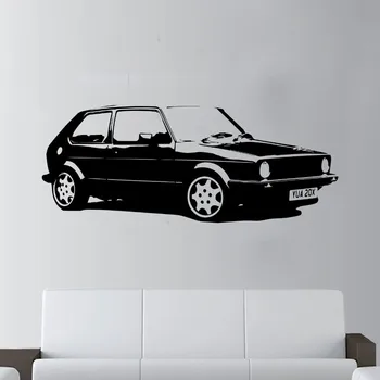 Vinil Tasarım Vintage Araba VW Golf GTI Mirage Klasik Sanat Duvar çıkartması Sticker Ev Dekorasyon Sanat Odası Duvar Duvar Sticker M336