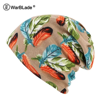 WarBLade Moda Kadın Bahar Şapka Marka Kapaklar Rahat Üç Yetişkin Sonbahar Çiçek Kız Kasketleri Kullanılan Eşarp Rahat Bonnet Skullies