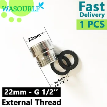 WASOURLF 22 mm erkek dış iplik aktarma G1/2 inç bağlayıcı dış adaptör duş banyo mutfak pirinç musluk aksesuarları
