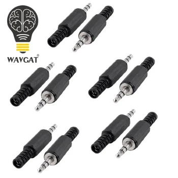 WAVGAT 10 adet Siyah Plastik Gövde 3.5 mm Audio Jack Plug Kulaklık