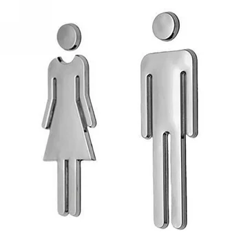 WC Tuvalet Kapı İşareti Sticker yapıştırıcı ERKEK KADIN Tuvalet Kapı İşareti Banyo Tuvalet WC Kapı İşareti