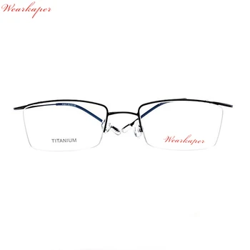WEARKAPER Titanyum Çerçeve Erkek Reçeteli Hiçbir Vida Gözlük Kadınların Yarısı Optik Çerçeve Yüksek Kaliteli gözlük Gözlük