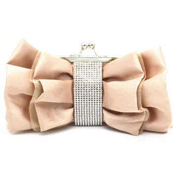 Winmax Lüks Moda Yay Şekil Rhinestone Kadın Akşam Çanta Debriyaj çanta düğün Gelin Çiçeği Kadın El çantası zincir