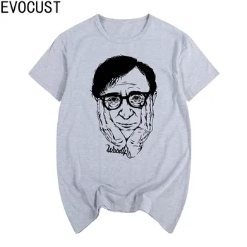 Woody Allen filmi erkekler kısa erkekler için T-shirt pamuk Lycra en yeni varış Moda Marka t shirt kol portreler