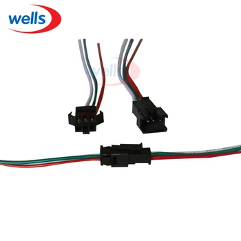WS2811 WS2812B RGB için 10 Çift 3pin JST Konnektör Erkek ve Dişi Kablo Tel Şerit LED