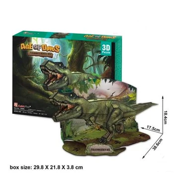 X026 3D Hayvan Dinozor Triceratops Tyrannosaurus Rex DİY Kağıt Modeli Çocuk Eğitici oyuncaklar Sıcak Satış Bulmaca