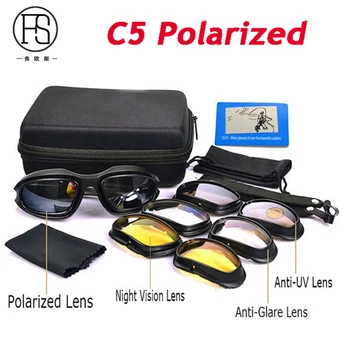 X7 Polarize Spor Askeri Taktik Açık hava Etkinliği C5 UV400 Koruma Gözlüğü Bisiklet Gözlük güneş Gözlüğü