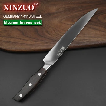 XİNZUO YENİ Yüksek Kalite 3.5+5+8+8+8inch soyma programı cleaver Chef ekmek bıçağı paslanmaz çelik Mutfak Bıçağı ücretsiz kargo setleri