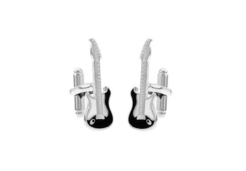 XKZM Marka Gitar Siyah renkli müzik tasarım hotsale bakır malzeme kol düğmeleri whoelsale ve perakende Ücretsiz kargo kol düğmeleri