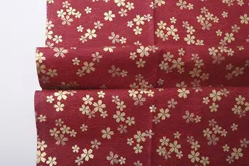 Yamalı Pamuklu Kumaş Geri Japon Kimono Baskı LEO&LİN Birden fazla Renk Koyu Kırmızı Sıcak Damgalama 50cm Tissus