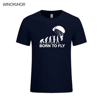 Yamaç Paraşütü yamaç paraşütçüleri T Shirt Erkek Giyim Evrim Uçmak İçin Doğmuş yeni Moda Yaz kısa Kollu gömlek Tops Tees T-