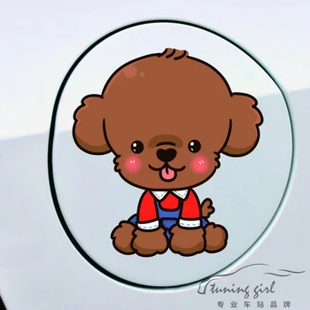 Yansıtıcı Araba Çıkartmaları Otomatik Su Geçirmez Köpek Kaniş Teddy Güzel Karikatür Renkli Yaratıcı Çıkartmalar D15 Ayarlama
