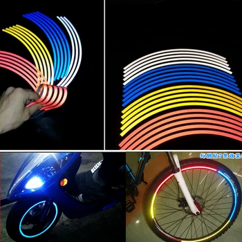 Yansıtıcı Bant Dekoratif Tekerlek Göbeği çıkartması Sticker Oto Motosiklet Bisiklet 14-18 inç Jant Şeridi Araç Şekillendirme