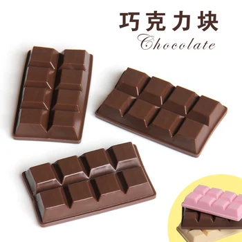 Yapay Dekorasyon Gıdalar PVC Renkli Kare Çikolata Blok Modeli Taklit Snack Oyuncaklar 6PC/lot Simüle