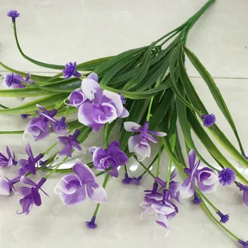 Yaprak Düğün Dekorasyon Simülasyon Phalaenopsis Çiçek Ev Dekorasyonu P20 İle 21Head(1 Avuç=1) Demet Yapay Çiçek