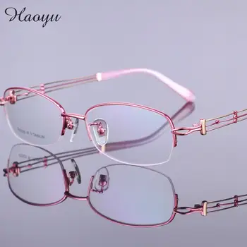 Yapım 2017 Yeni saf Titanyum moda İskelet reçete çerçeveleri oculos de grau gözlük çerçeve gözlük kadın gözlük