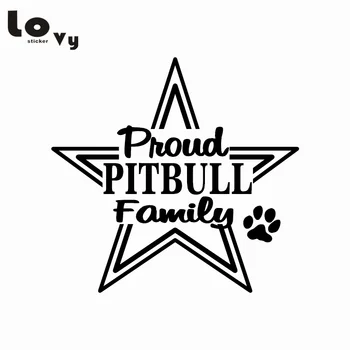 Yaratıcı Gurur Pitbull Aile Duvar Sticker Komik Karikatür Köpek Vinil Duvar Çıkartması, Ev Dekor