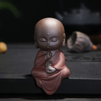 Yaratıcı Küçük Buda Budist Rulay Buda Sevimli Sands Mor Kil Çay Pet Aksesuarları budha süsler butik Heykeller