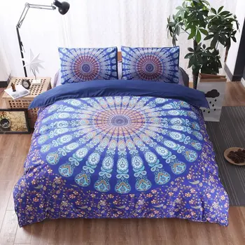 Yastık kılıfı Bohemya Tarzı Yumuşak Taze Nevresim Yatak Seti İle Set 7 Renk Mandala Çiçek Nevresim takımı seç: Ayarla