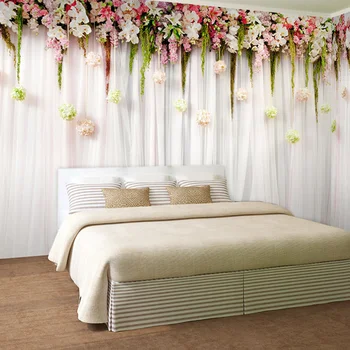 Yatak Odası TV Zemin Duvar Duvar Duvar İçin 3D duvar Kağıdı, Özel duvar Kağıdı, Modern Romantik Çiçek Duvar Olmayan Duvar Kağıdı dokuma