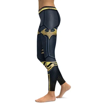 Yaz Kadın Spor Tozluk Yarasa Kostümü Cosplay Baskı 3D Pantolon Elastik Tayt Pantolon Egzersiz Kapriler Spor Jeggings Koşu Spor
