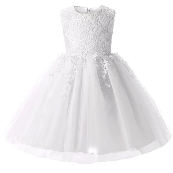 Yaz Top Elbisesi Parti Elbise Bebek Kızlar İçin Yeni Kız Elbise Prenses Elbise Gilrs Gelinlik Elbise 4 Renk Dantel Sevimli
