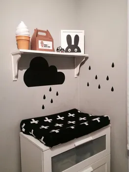 Yağmur damlaları ile büyük sevimli bulut 30cm 50*çocuk odası dekoru,Çıkarılabilir Hiçbir kirlilik bebek kreş duvar sanatı için vinil Sticker şekli