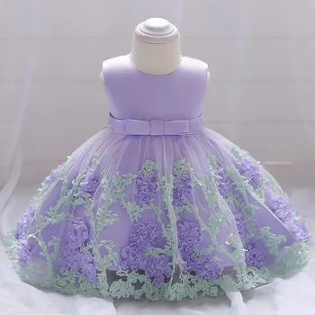 Yeedison Bebek Kız Çiçek Elbise Bebek Gelinlik Prenses 1 Yıl Önce Doğum Günü Parti Elbiseler Yeni Doğmuş Bebeği Vaftiz Törenlerinde