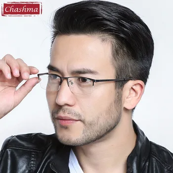 Yeni Erkek Alaşım Yarım Çerçeve Gözlük Çerçevesi Miyop Gözlük Gözlük Gözlük Çerçeveleri Göz Erkek Kaliteli Erkek Siyah Flasses