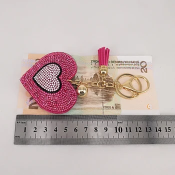 Yeni Güzel 6Colors Çift Kalpler Anahtarlık Püskül Moda Hediye Anahtarlık Dekoratif Malzemeleri Kişiselleştirilmiş Çanta Kolye