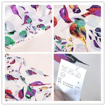Yeni Kadın Moda İlkbahar Yaz 2XL için Rahat Gömlek Üstleri Gevşek Retro Baskı Bluz Artı Boyutu M Bluz Şifon