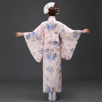 Yeni Klasik Geleneksel Japon Kadınların Obi Sahne Performansı İle Dans Kimono Yukata HW047 Bir Boyutu Kostümleri