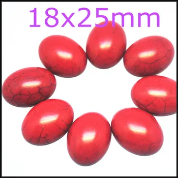 Yeni kırmızı turquoisee taş cabochons takılar Sıcak Satış oval şekiller 10x14mm 13x18mm 15x20mm 18x25mm boyutu küpe