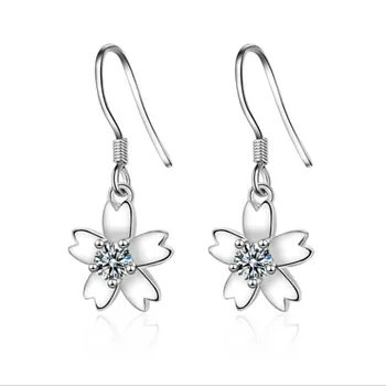 Yeni Mizaç Moda Gümüş Takılar Kişilik SE279 Tatlı Zarif Kadın Kristal Çiçek Dangle Küpe Ayçiçeği