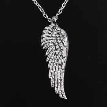 Yeni moda melek kanatları Kolye çapraz zincir kısa uzun Erkek Kadın Gümüş kolye Takı Hediye yuvarlak