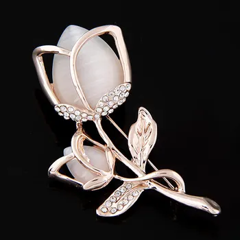 Yeni Moda Sıcak Satış Broş Opal Kristal Lale Çiçek buketi Broş Toptan Takı ücretsiz kargo
