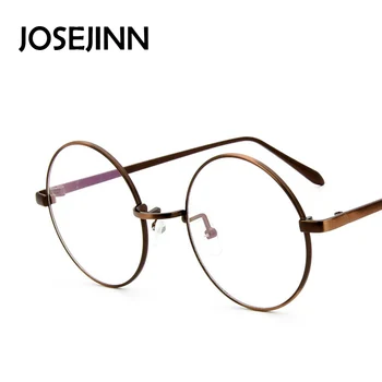 Yeni retro yuvarlak bayanlar için erkek metal siyah gözlük çerçeveleri, optik gözlük oculos için çerçeve gözlük