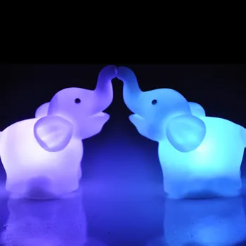 Yeni Sevimli Fil Şeklinde Renk Değiştiren Gece Lambası Işığı Düğün Yeni Moda Dekor LED
