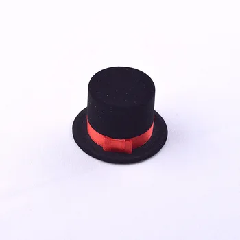 Yeni Sevimli Hasır Şapka Kadife Yüzük Mücevher Kutusu Küpe Kulak Stud Dava Yüzük Taşıma Kılıfları Hediye Kap Kutusunu Görüntülemek