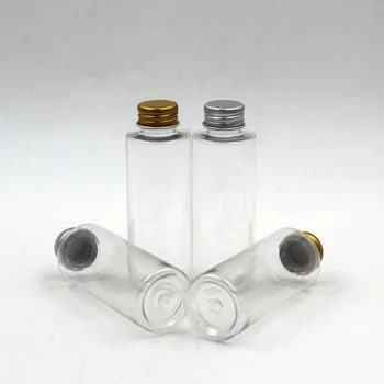 Yeni Seyahat 100 ml Plastik Boş Kavanoz, Parfüm Şişesi Sıvı Kap Alüminyum Kap Gümüş/Altın
