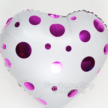 Yeni tasarım 10 adet düğün parti malzemeleri doğum günü dekorasyonu için çok 18inch kalp folyo balonlar beyaz aşk ballon helium nokta globos/