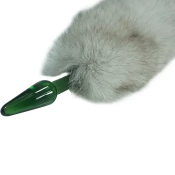 Yeni tasarım 36cm uzunluk tilki Kuyruğu cam Anal Plug Çapı 25 mm Metal dehşet bir Rol oynamaktadır Flört Fetiş seks Oyuncak Kadınlar