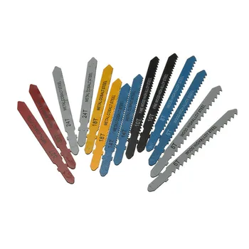 Yeni Varış 14pcs Çeşitli T-shank Jigsaw Blade Set Metal Çelik Jig Testere Seti Montaj İçin Plastik Ahşap Araçlar